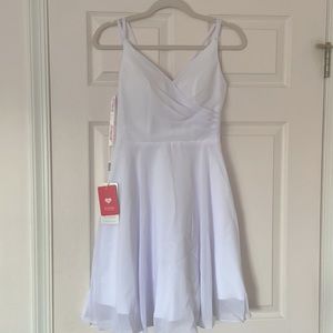 NWT White Formal Mini A-Line V-Neck Dress Homecoming